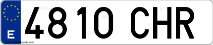 Ejemplo de matrícula de coche ordinaria 4810 CHR