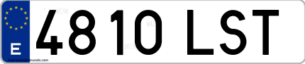 Ejemplo de matrícula de coche ordinaria 4810 LST