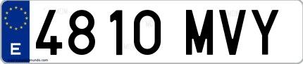 Ejemplo de matrícula española 4810 MVY