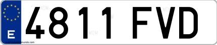 Ejemplo de matrícula española 4811 FVD