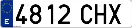 Ejemplo de matrícula de coche ordinaria 4812 CHX
