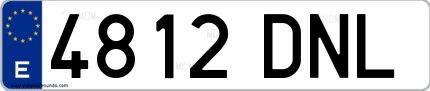 Ejemplo de matrícula española 4812 DNL