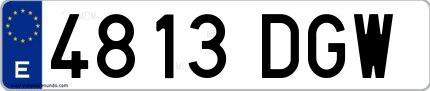Ejemplo de matrícula española 4813 DGW