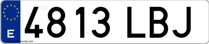 Ejemplo de matrícula española 4813 LBJ