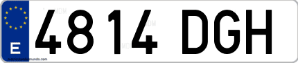 Ejemplo de matrícula de coche ordinaria 4814 DGH
