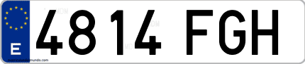 Ejemplo de matrícula de coche ordinaria 4814 FGH