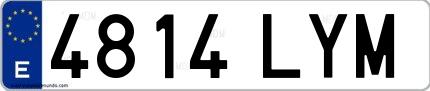 Ejemplo de matrícula española 4814 LYM