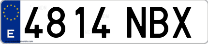 Ejemplo de matrícula de coche ordinaria 4814 NBX