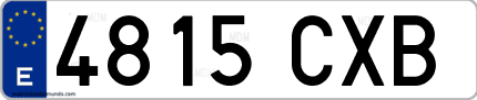 Ejemplo de matrícula de coche ordinaria 4815 CXB