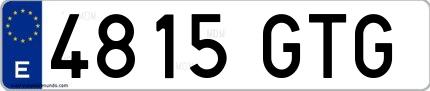 Ejemplo de matrícula española 4815 GTG