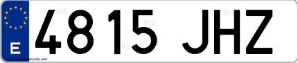 Ejemplo de matrícula española 4815 JHZ