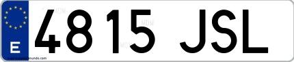 Ejemplo de matrícula española 4815 JSL