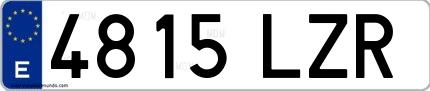 Ejemplo de matrícula española 4815 LZR