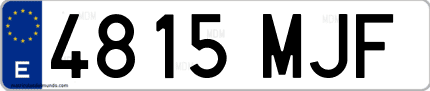Ejemplo de matrícula de coche ordinaria 4815 MJF