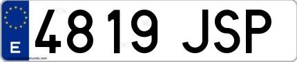 Ejemplo de matrícula española 4819 JSP