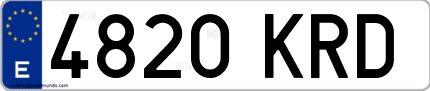 Ejemplo de matrícula de coche ordinaria 4820 KRD