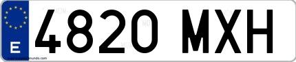 Ejemplo de matrícula española 4820 MXH