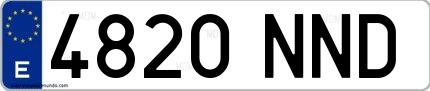 Ejemplo de matrícula española 4820 NND