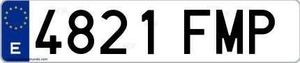 Ejemplo de matrícula española 4821 FMP
