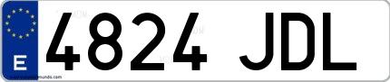 Ejemplo de matrícula española 4824 JDL