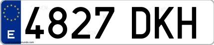 Ejemplo de matrícula española 4827 DKH