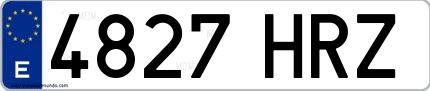 Ejemplo de matrícula española 4827 HRZ