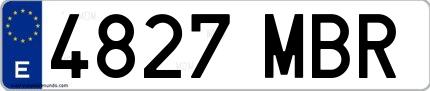 Ejemplo de matrícula española 4827 MBR