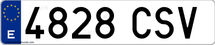 Ejemplo de matrícula de coche ordinaria 4828 CSV