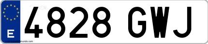 Ejemplo de matrícula española 4828 GWJ
