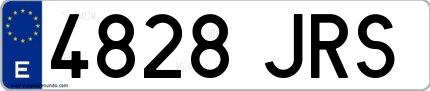 Ejemplo de matrícula española 4828 JRS