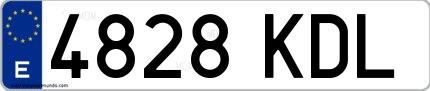 Ejemplo de matrícula española 4828 KDL