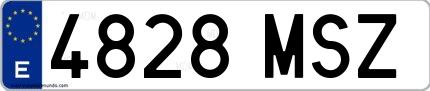 Ejemplo de matrícula española 4828 MSZ