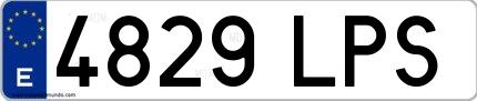 Ejemplo de matrícula española 4829 LPS