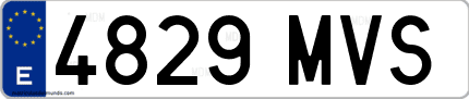 Ejemplo de matrícula de coche ordinaria 4829 MVS