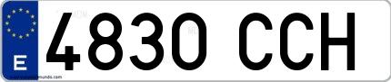 Ejemplo de matrícula española 4830 CCH