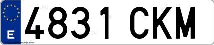 Ejemplo de matrícula española 4831 CKM