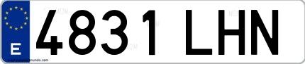 Ejemplo de matrícula española 4831 LHN