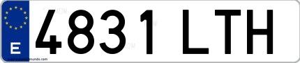 Ejemplo de matrícula española 4831 LTH