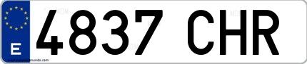 Ejemplo de matrícula española 4837 CHR
