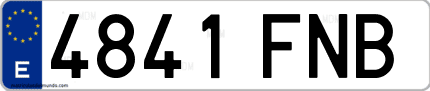 Ejemplo de matrícula de coche ordinaria 4841 FNB