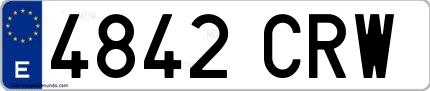 Ejemplo de matrícula española 4842 CRW