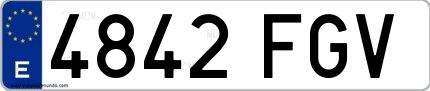 Ejemplo de matrícula española 4842 FGV