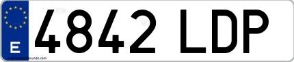 Ejemplo de matrícula española 4842 LDP