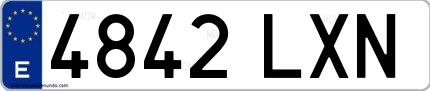 Ejemplo de matrícula española 4842 LXN