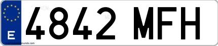 Ejemplo de matrícula española 4842 MFH