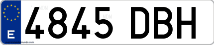 Ejemplo de matrícula de coche ordinaria 4845 DBH