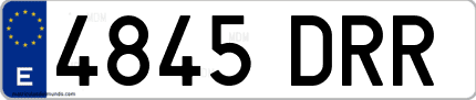 Ejemplo de matrícula de coche ordinaria 4845 DRR