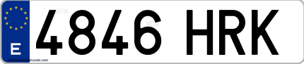 Ejemplo de matrícula de coche ordinaria 4846 HRK