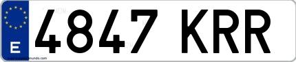 Ejemplo de matrícula española 4847 KRR
