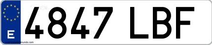 Ejemplo de matrícula española 4847 LBF